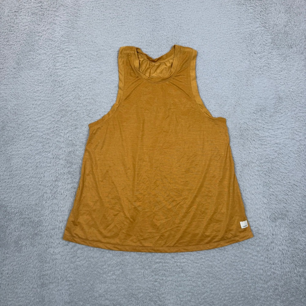 Vuori Lux Performance Tank Top Turmeric Heather Orange Racerback Small